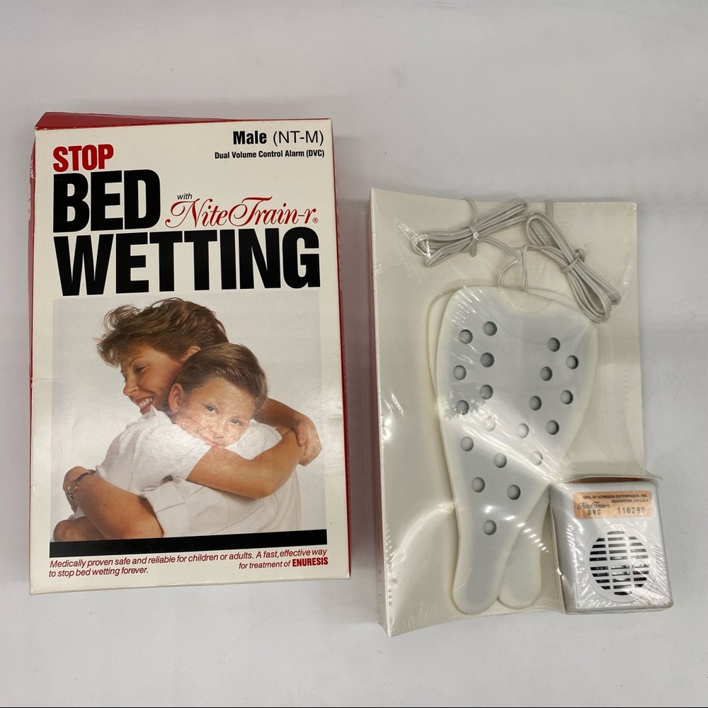 Stop bed wetting alarm Nite Train'r Bedwetting Alarm for males New and Sealed